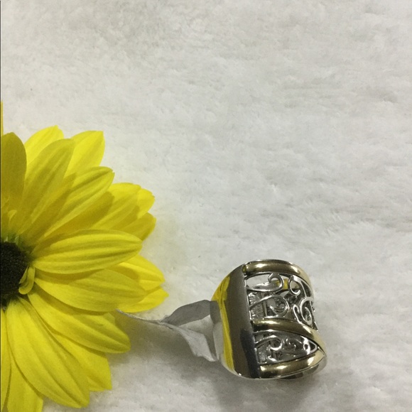 NEW Sterling Silver and 10k gold Ring 7.5 - Picture 3 of 3